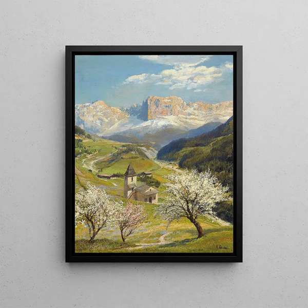 Konrad Petrides - Sankt Zyprian in Tiers mit dem Rosengarten.webp