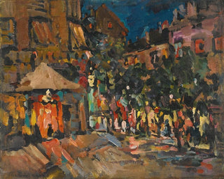 Paris natten - Konstantin Alexeïevitch Korovine — vy av konstverket