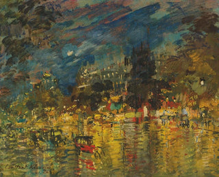 Boulevard parisien la nuit - Konstantin Alexeïevitch Korovine — vy av konstverket