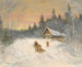 ryskt bylandskap under snöfall - Konstantin Alexeïevitch Korovine — vy av konstverket