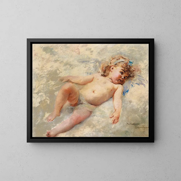 Chérubin - Konstantin Egorovich Makovsky — inramlat konstverk på väggen