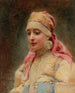Porträtt av en flicka - Konstantin Egorovich Makovsky — vy av konstverket