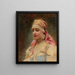 Porträtt av en flicka - Konstantin Egorovich Makovsky — inramlat konstverk på väggen