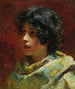 Porträtt av en ung flicka - Konstantin Egorovich Makovsky — vy av konstverket