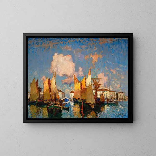 Chioggia - Konstantin Ivanovich Gorbatov — inramlat konstverk på väggen