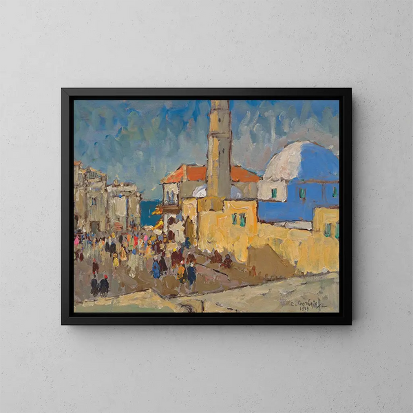 Moské i Jaffa - Konstantin Ivanovich Gorbatov — inramlat konstverk på väggen