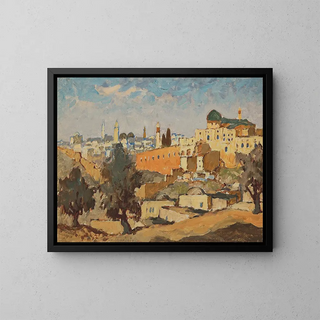 Vue de Jérusalem depuis le village de Silwan - Konstantin Ivanovich Gorbatov — inramlat konstverk på väggen