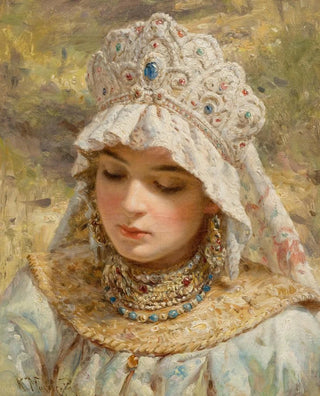 Konstantin Makovsky - Bildnis einer Dame mit Kokoschnik.webp