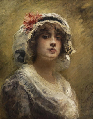 Konstantin Makovsky - Bildnis eines jungen Mdchens mit weier Tuchhaube.webp