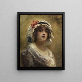 Konstantin Makovsky - Bildnis eines jungen Mdchens mit weier Tuchhaube.webp