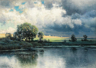Konstantin Yakovlevich Kryzhitsky - A River Landscape at Dusk.webp