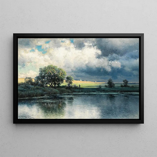 Konstantin Yakovlevich Kryzhitsky - A River Landscape at Dusk.webp