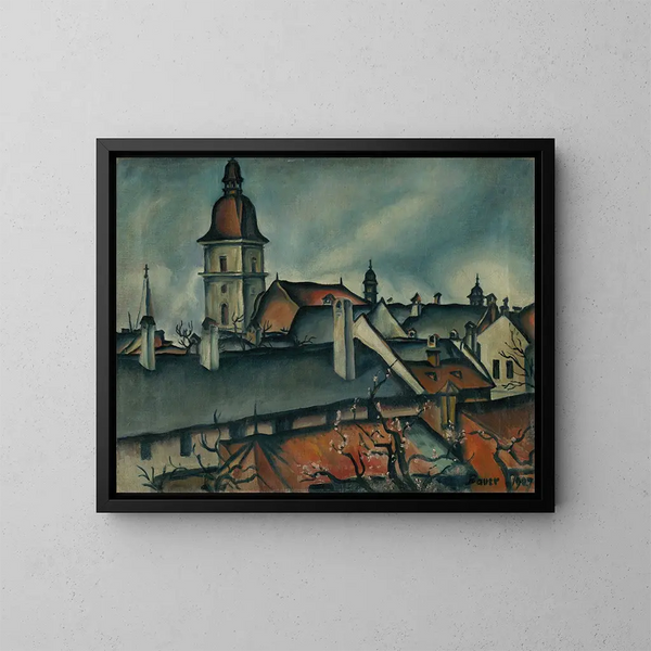 Vy över Košice - Konstantin Bauer — inramlat konstverk på väggen