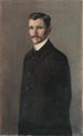 porträtt av en man i svart - Konstantin Korovin — vy av konstverket