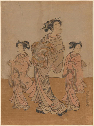 Korysai Isoda - Courtesan and Two Kamuro.webp