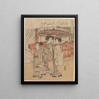 Korysai Isoda - Three Females Two Carrying Box and Lantern.webp