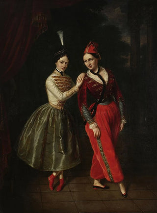 Ksawery Jan Kaniewski - Portrait of the sisters Karolina and Anna Strauss ballet dancers from Teatr Wielki.webp