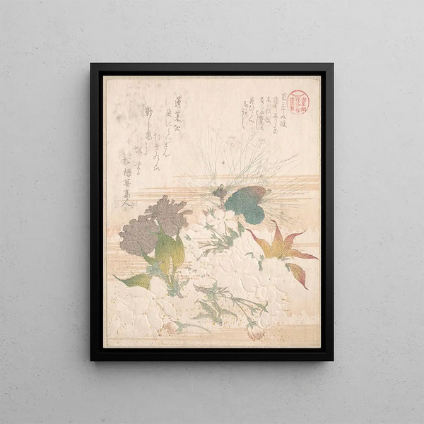 Kubo Shunman - Cherry Blossoms and Pine Cones.webp