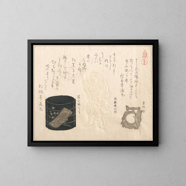 Inrō och netsuke - Kubo Shunman — inramlat konstverk på väggen