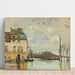 Reproduktion av målningen Låtande konsttryck av målning L’Inondation à Port-Marly - Alfred Sisley