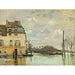 Reproduktion av målningen Låtande konsttryck av målning L’Inondation à Port-Marly - Alfred Sisley