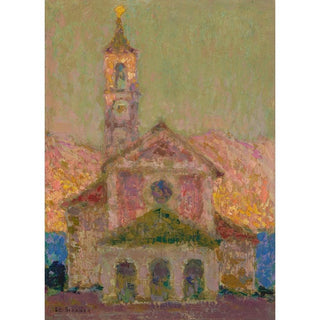 L'église, Lago Maggiore - Henri Le Sidaner | Reproduction Tableau Décoration murale affiche copie