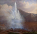 Eruptionen av den stora Gejsern i Island i 1834 - Friedrich Theodore Kloss — vy av konstverket