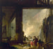 La Blanchisserie - Hubert Robert — vy av konstverket