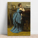 Reproduktion av målningen La Dame en bleu av Jean-Baptiste-Camille Corot