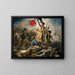 Reproduktion av målningen av målning Friheten på barrikaderna - Eugène Delacroix