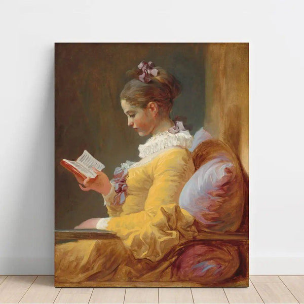 Reproduktion av målningen La Liseuse de Jean-Honoré Fragonard