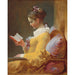 Reproduktion av målningen La Liseuse de Jean-Honoré Fragonard