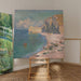 Reproduktion av målningen La Plage et la Falaise d'Amont - Claude Monet