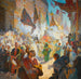 La Procession du Mahmal à travers les rues du Caire - Ludwig Deutsch — vy av konstverket