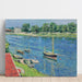 Reproduktion av målningen La Seine à Argenteuil, båtar vid förtöjning - Gustave Caillebotte