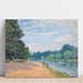 Reproduktion av målningen La Tamise med Hampton Church - Alfred Sisley