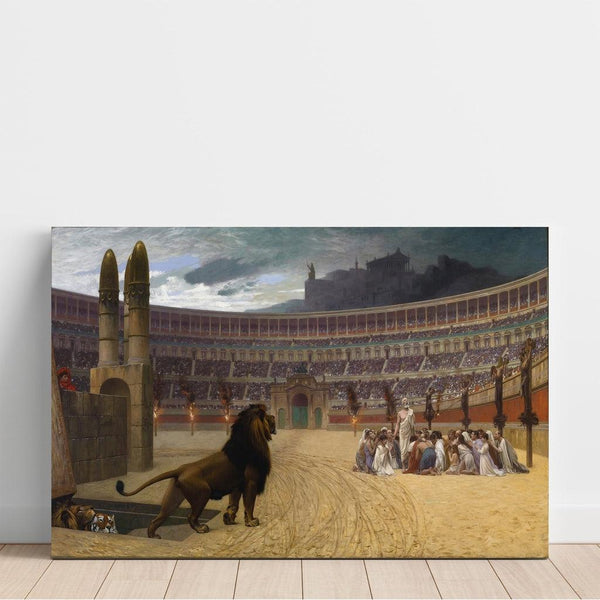 Reproduktion av målningen av den sista bönen för de kristna martyrerna - Jean-Léon Gérôme