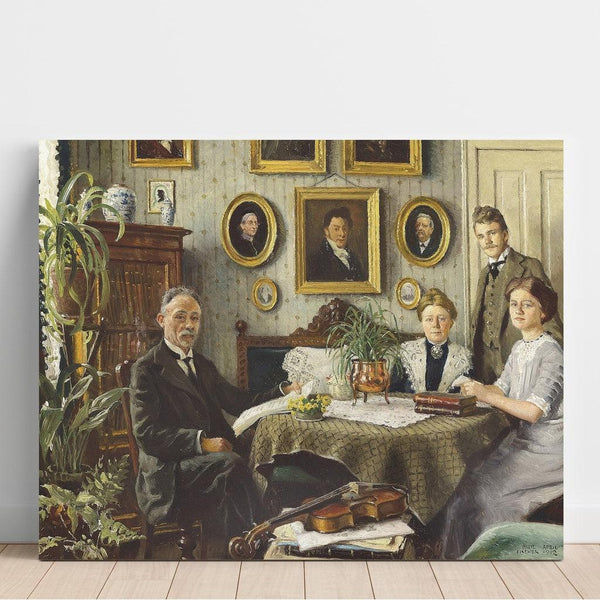 Reproduktion av målningen La famille de l'artiste - Paul Fischer