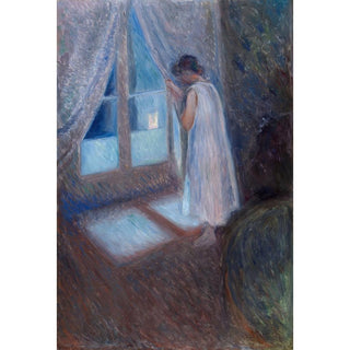 La fille à la fenêtre - Edvard Munch | Reproduction Tableau Décoration murale affiche copie