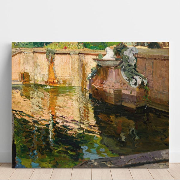 Reproduktion av målningen La fontaine aux chevaux, La Granja - Joaquín Sorolla