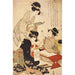 Reproduktion av målningen La leçon de calligraphie - Kitagawa Utamaro