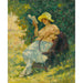 Reproduktion av målningen La lecture au jardin - Henri Lebasque