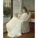 Reproduktion av målningen av konstnärens syster vid fönstret - Berthe Morisot