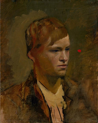 Ladislav Mednynszky - FairHeaded Boy with Red Point in the Background.webp
