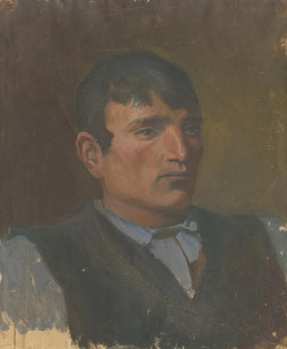 Ladislav Mednynszky - Study of a Young Man in a Dark Vest.webp