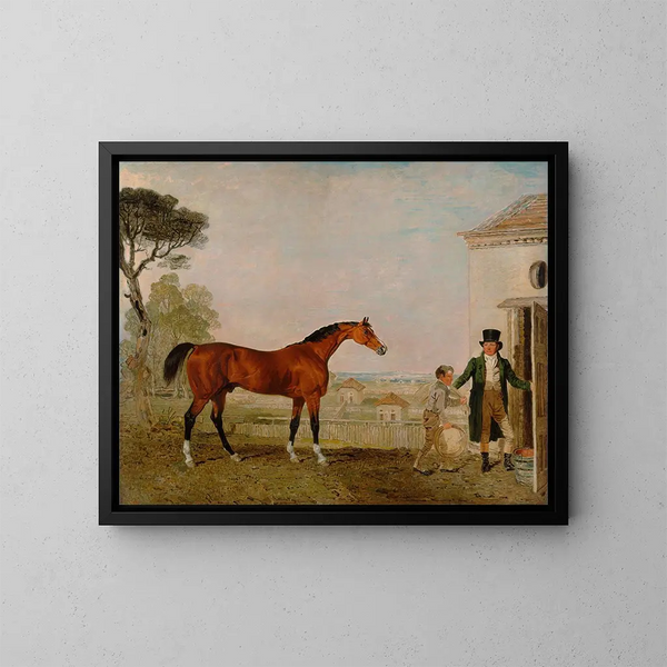Sultan vid hästgården d'Exeter, Burghley House - Lambert Marshall — inramlat konstverk på väggen