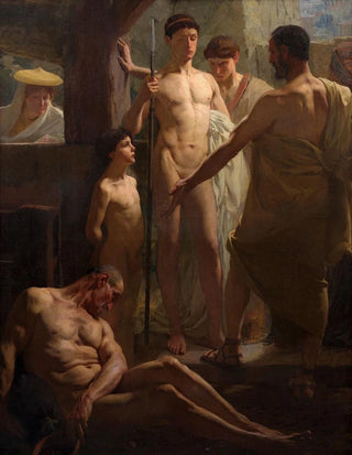 Laurent JacquotDefrance - A Spartan shows his sons a drunken helot.webp