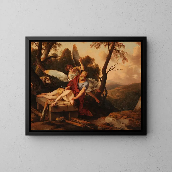 Le Sacrifice d'Abraham - Laurent de La Hyre — inramlat konstverk på väggen