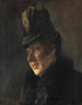 Porträtt av en ung kvinna i pälskrage och hatt med reflex - Laurits Andersen Ring — vy av konstverket