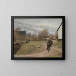Vår i Jylland av Hals - Laurits Andersen Ring — inramlat konstverk på väggen